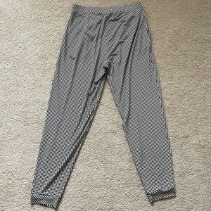 Black and white check stretchy Express jogger dress pant